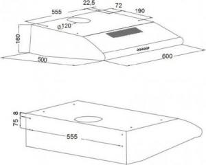 Okap Akpo Okap podszafkowy AKPO WK-7 P 3060 BIAŁY (159,8 m3/h 600mm kolor biały) 5