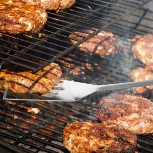 BBQ Przybory akcesoria stalowe do grillowania szczypce, łopatka, widelec zestaw 3 elementy 4