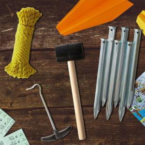 Redcliffs Akcesoria do namiotu kempingowy zestaw akcesoriów śledzie młotek linka hak 9 elementów 2