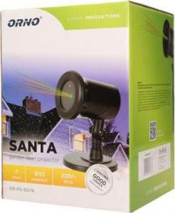 Dekoracja świąteczna Orno Projektor laserowy 3D SANTA, IP65, 7 trybów 12