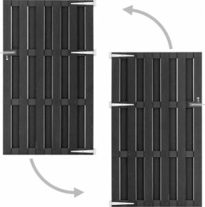vidaXL vidaXL Bramka ogrodowa, WPC, 100 x 180 cm, szara 2