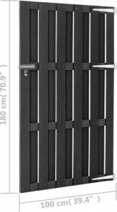 vidaXL vidaXL Bramka ogrodowa, WPC, 100 x 180 cm, szara 6