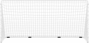 vidaXL vidaXL Bramka piłkarska z siatką, biała, 366x122x182, stalowa 3