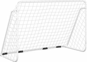 vidaXL vidaXL Bramka piłkarska z siatką, biała, 180x90x120, stalowa 2