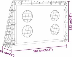 vidaXL vidaXL Bramka treningowa do piłki nożnej, stal, 184x61x122 cm 6