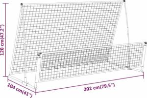 vidaXL Rebounder do piłki nożnej 2-w-1, 202x104x120 cm, stal 6