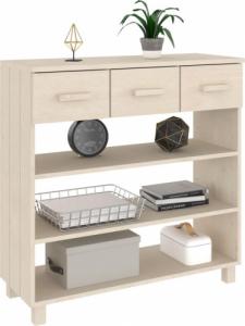 vidaXL Stolik konsolowy, miodowy brąz, 90x35x90 cm lite drewno sosnowe 4