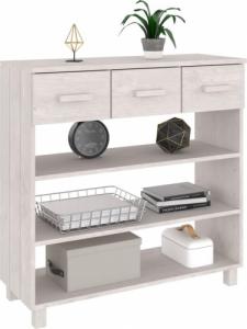 vidaXL Stolik konsolowy, biały, 90x35x90 cm, lite drewno sosnowe 3
