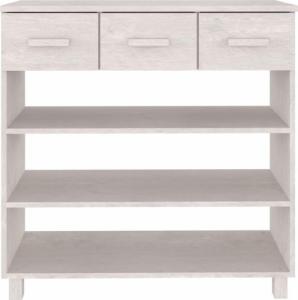 vidaXL Stolik konsolowy, biały, 90x35x90 cm, lite drewno sosnowe 4