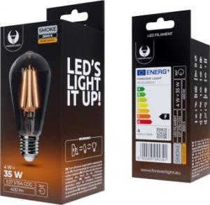 Forever TelForceOne Żarówka LED Filament E27 ST64 4W 230V 2000K 400lm COG dymiona Forever Light 1