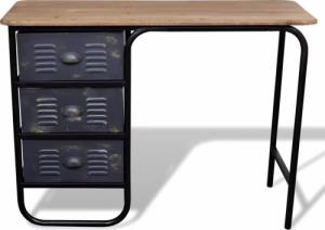 Biurko vidaXL Biurko, szafka z trzema szufladami w stylu industrialnym 1