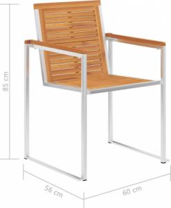 vidaXL vidaXL Krzesła ogrodowe z poduszkami, 2 szt., drewno akacjowe i stal 10
