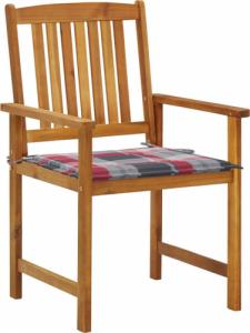 vidaXL Krzesła ogrodowe z poduszkami, 2 szt., drewno akacjowe 2