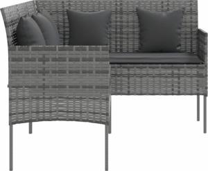 vidaXL vidaXL Sofa w kształcie litery L z poduszkami, rattan PE, szara 4