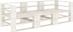 vidaXL vidaXL Ogrodowa sofa 3-osobowa z palet, drewniana, biała 1