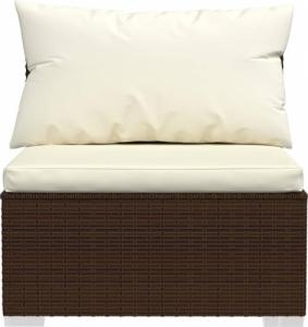 vidaXL vidaXL 3-osobowa sofa z poduszkami, brązowa, polirattan 4