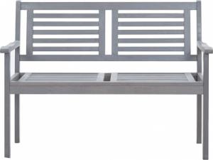 vidaXL vidaXL 2-os. ławka ogrodowa z poduszką, 120 cm, szara, eukaliptus 3