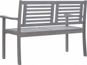 vidaXL vidaXL 2-os. ławka ogrodowa z poduszką, 120 cm, szara, eukaliptus 4