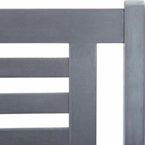 vidaXL vidaXL 2-os. ławka ogrodowa z poduszką, 120 cm, szara, eukaliptus 5