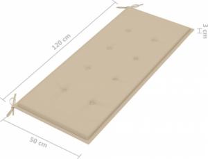 vidaXL vidaXL 2-os. ławka ogrodowa z poduszką, 120 cm, szara, eukaliptus 10