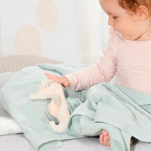 Fehn Muślinowe Pieluszki i Maskotka z Grzechotką, Konik 6