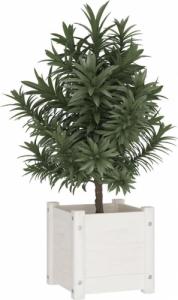 vidaXL vidaXL Donica ogrodowa, biała, 31x31x31 cm, drewno sosnowe 3