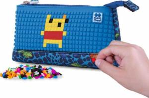 Piórnik PIXIE Neoprenowy Piórnik na Suwak, Kosmetyczka, Saszetka, PIXIE CREW, Dinozaury, Niebieski Panel 3