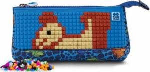 Piórnik PIXIE Neoprenowy Piórnik na Suwak, Kosmetyczka, Saszetka, PIXIE CREW, Dinozaury, Niebieski Panel 4