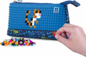 Piórnik PIXIE Neoprenowy Piórnik na Suwak, Kosmetyczka, Saszetka, PIXIE CREW, Dinozaury, Niebieski Panel 5