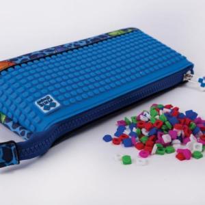 Piórnik PIXIE Neoprenowy Piórnik na Suwak, Kosmetyczka, Saszetka, PIXIE CREW, Dinozaury, Niebieski Panel 6