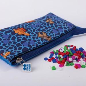 Piórnik PIXIE Neoprenowy Piórnik na Suwak, Kosmetyczka, Saszetka, PIXIE CREW, Dinozaury, Niebieski Panel 7