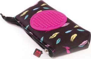 Piórnik PIXIE Neoprenowy Piórnik na Suwak, Kosmetyczka, Saszetka, PIXIE CREW, Piórka, Różowy Panel 3