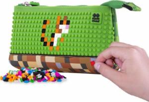 Piórnik PIXIE Neoprenowy Piórnik na Suwak, Kosmetyczka, Saszetka, PIXIE CREW, Zielona Kostka, Zielony Panel 3