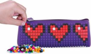 Piórnik PIXIE Okrągły Piórnik na Suwak, Kosmetyczka, Saszetka, PIXIE CREW, Szary, Fioletowy Panel 3