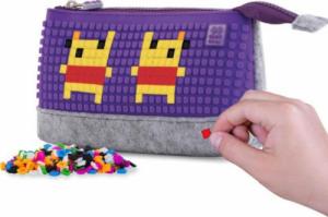 Piórnik PIXIE Piórnik na Suwak, Kosmetyczka, Saszetka, PIXIE CREW, Szary, Fioletowy Panel 5