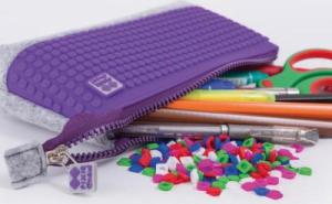 Piórnik PIXIE Piórnik na Suwak, Kosmetyczka, Saszetka, PIXIE CREW, Szary, Fioletowy Panel 7