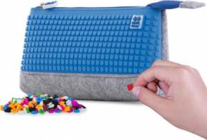 Piórnik PIXIE Piórnik na Suwak, Kosmetyczka, Saszetka, PIXIE CREW, Szary, Niebieski Panel 2