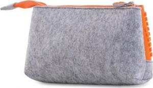 Piórnik PIXIE Piórnik na Suwak, Kosmetyczka, Saszetka, PIXIE CREW, Szary, Pomarańczowy Panel 2