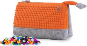 Piórnik PIXIE Piórnik na Suwak, Kosmetyczka, Saszetka, PIXIE CREW, Szary, Pomarańczowy Panel 3