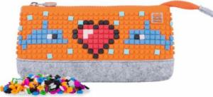 Piórnik PIXIE Piórnik na Suwak, Kosmetyczka, Saszetka, PIXIE CREW, Szary, Pomarańczowy Panel 5