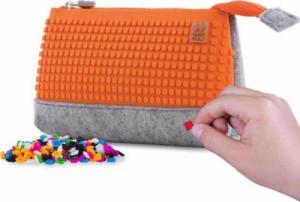 Piórnik PIXIE Piórnik na Suwak, Kosmetyczka, Saszetka, PIXIE CREW, Szary, Pomarańczowy Panel 7