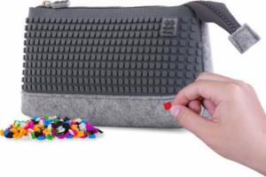 Piórnik PIXIE Piórnik na Suwak, Kosmetyczka, Saszetka, PIXIE CREW, Szary, Szary Panel 2