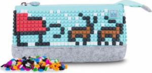 Piórnik PIXIE Piórnik na Suwak, Kosmetyczka, Saszetka, PIXIE CREW, Szary, Turkusowy Panel 4