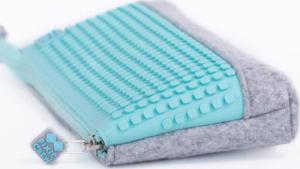 Piórnik PIXIE Piórnik na Suwak, Kosmetyczka, Saszetka, PIXIE CREW, Szary, Turkusowy Panel 6