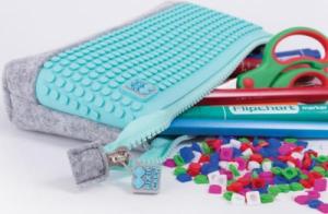 Piórnik PIXIE Piórnik na Suwak, Kosmetyczka, Saszetka, PIXIE CREW, Szary, Turkusowy Panel 7