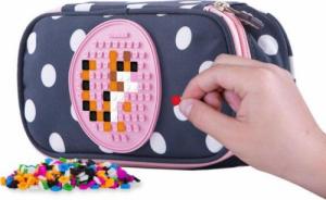 Piórnik PIXIE Piórnik Szkolny na Suwak, PIXIE CREW, Kropki, Różowy Panel 2