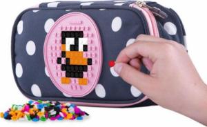 Piórnik PIXIE Piórnik Szkolny na Suwak, PIXIE CREW, Kropki, Różowy Panel 3