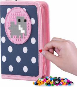 Piórnik PIXIE Piórnik Szkolny na Suwak, PIXIE CREW, Kropki, Różowy Panel 2