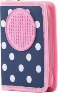 Piórnik PIXIE Piórnik Szkolny na Suwak, PIXIE CREW, Kropki, Różowy Panel 5