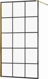 Mexen Mexen Kioto ścianka prysznicowa 120 x 200 cm, transparent/czarny wzór 8 mm, złoty - 800-120-101-50-77 1
